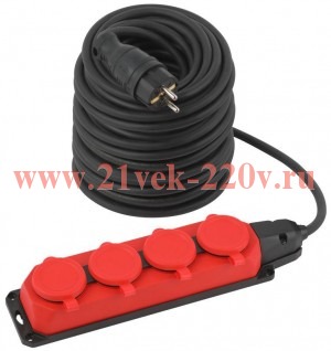 Удлинитель 4х50м с заземл. IP44 UK-4e-3x1.5-50m-IP44(KG) каучук КГ 3х1.5 Эра Б0057590