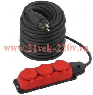 Удлинитель 3х50м с заземл. IP44 UK-3e-3x1.5-50m-IP44(KG) каучук КГ 3х1.5 Эра Б0057584