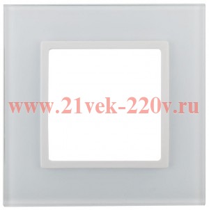 Рамка 1-м 14-5101-01 стекло Elegance бел.+бел. Эра Б0059166