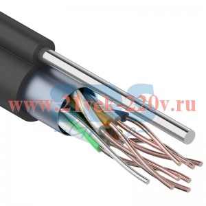 Кабель витая пара PROconnect FTP 4PR 24AWG, CAT5e, наружный (OUTDOOR) + ТРОС*1 (бухта 305 м)