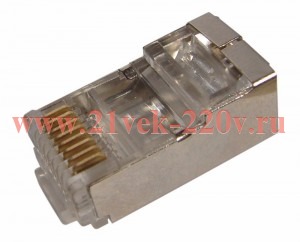 Джек компьютерный с экраном RJ-45 8P-8C cat.5e Rexant