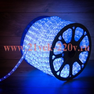 Светодиодный дюралайт 2W синий 36 LED/2,4Вт/м, постоянное свечение, D13мм, бухта 100м