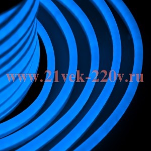 Гибкий Неон LED синий 12х26мм 80LED/5,3Вт/м, IP54 оболочка синяя, бухта 50м