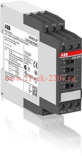 Однофазное реле контроля напряжения CM-ESS.2S (диапазоны измерения 3- 30В, 6-60В, 30-300В, 60-600 AC