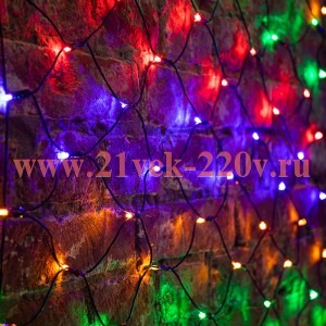 Гирлянда Сеть 2х1,5м, 240LED мультиколор IP44 свечение с динамикой, черный провод, 230В