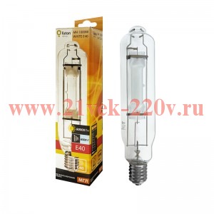 Лампа металлогалогенная MH ДРИ 1000W E40 WHITE 6500K 105000lm 10000h 76x325мм гор±30° FOTON(МГЛ/ДРИ)