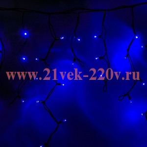 Гирлянда бахрома светодиодная 4,0x0,6м 128LED синий IP65 постоянное свечение, черный каучук, 230В