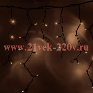 Гирлянда бахрома светодиодная 4,0x0,6м 128LED тепло-белый IP65 постоянное свечение, черный каучук