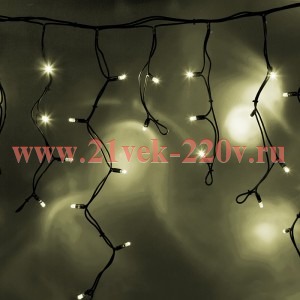 Гирлянда бахрома светодиодная 5,6x0,9м 240LED тепло-белый IP65 постоянное свечение, черный каучук