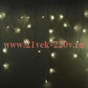 Гирлянда бахрома светодиодная 5,6x0,9м 240LED тепло-белый IP65 эффект мерцания, белый каучук, 230В