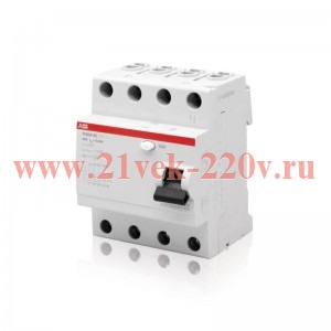 УЗО ABB FH204 AC-40/0,03 4-х полюсное тип AC 40A 30mA 4 модуля