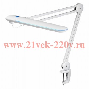 Настольная бестеневая лампа на струбцине REXANT, 60 SMD LED, Blue Stream, белая