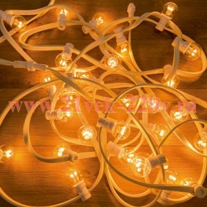 Гирлянда LED Galaxy Bulb String 10м, белый КАУЧУК, 30 ламп*6 LED ТЕПЛЫЙ БЕЛЫЙ, влагостойкая IP65