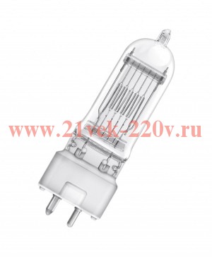 Лампа галогенная 64670 T/25 230V 500W GY9.5 11000lm 300ч d=26 l=90 3000K (PHILIPS 6820P)