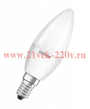 Лампа светодиодная свеча LS CLB 40 5W/840 220-240V FR E14 470lm 15000h OSRAM нейтральный белый свет