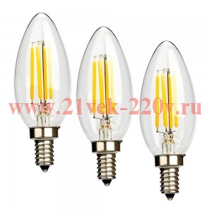 Лампа филаментная светодиодная свеча Osram LED SCL B 60 5W/827 230V CL E27 600lm Filament