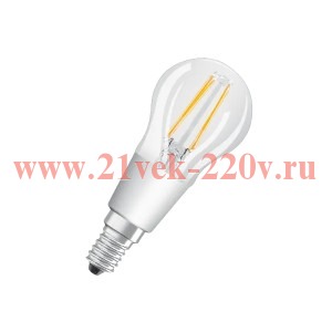 Лампа филаментная светодиодная шарик Osram P CLAS P 40 DIM 5W 2700K 230V CL 470lm E14 Filament