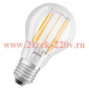 Лампа филаментная груша Osram LEDSSPCL A 11W/940 (100W) CL DIM 230V E27 320° 1521Lm