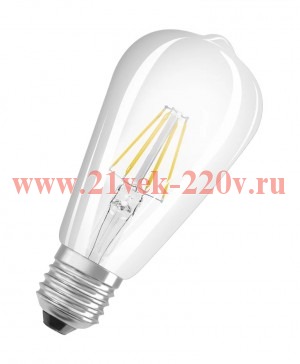 Лампа филаментная капля Osram LSSP EDISON 60 5,8W/940 DIM 230V E27 прозрачная