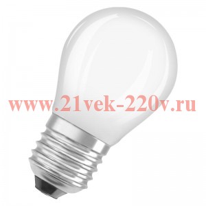 Лампа филаментная шарик Osram PARATHOM CL P 4,8W/827 (40W) FR DIM E27 470lm d45x80mm