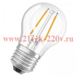 Лампа филаментная шарик Osram PARATHOM RETROFIT CLASSIC P 4,8W/827 CL 230V DIM E27