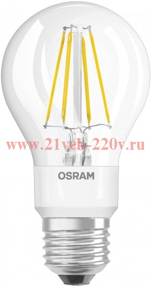 Лампа филаментная Osram PARATHOM CL A 6.5W/840 (60W) 230V E27 806Lm Filament