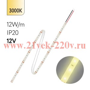 Светодиодная лента FL-Strip 2835-S60-WW 12.0W/m 3000K DC-12V IP20 10*5000mm 1250lm/m FOTON