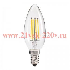 Лампа филаментная светодиодная свеча FL-LED Filament C35 5W 2700К 220V 550lm E14 DIM теплый свет