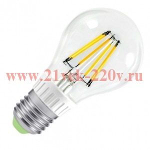 Лампа филаментная светодиодная FL-LED Filament A60 10W 3000К 220V 1000lm E27 теплый свет