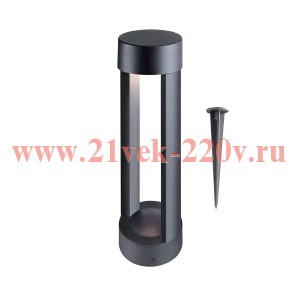 Светильник садово-парковый FL-LED GardenPipe-BL012-300 12W 4000К D90*300мм BK IP65 +колышек