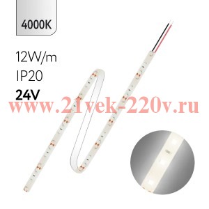 Светодиодная лента FL-Strip 2835- S60- NW 12.0W/m 4000K DC-24V IP20 10*5000mm 1250lm/m FOTON