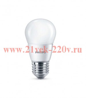 Лампа светодиодная ESS LEDLustre 6.5W( =75W) E27 827 P45 FR 620lm PHILIPS тёплый белый свет