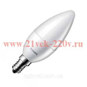 Лампа светодиодная свеча ESS LEDCandle 6W( =60W) E14 827 B35 FR 450lm PHILIPS тёплый белый свет