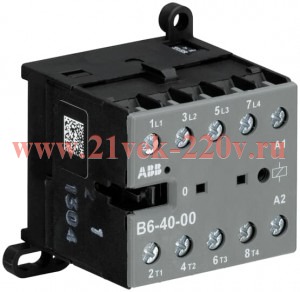 Миниконтактор B6-40-00 9A (400B AC3) катушка 24В DС ABB