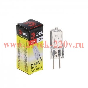 Лампа галогенная GY6.35-JCD-35W-230V 35Вт капсула GY6.35 230В Эра C0027373