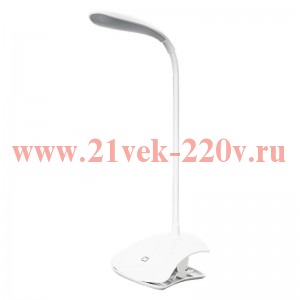 Светильник светодиодный настольный PANAN CLIP WT 5W 3000K 185Lm DIM 235x350x89mm аккумуляторный