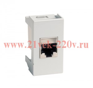 Розетка компьютерная Viva RJ-45 кат.5E 1 модуль серая DKC