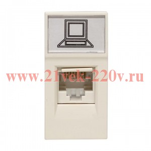 Розетка компьютерная 1мод. RJ45 кат.5E EKF E1MK015E-135-10