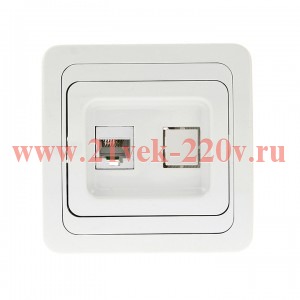 Розетка RJ-45 1-мест. бел. Лондон EKF Simple