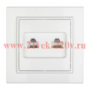 Минск Розетка RJ-45+Phone СП белая EKF Basic