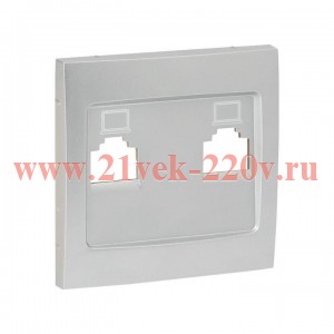 Панель лицевая Валенсия для розетки 2-м RJ-45 сталь PROxima EKF ESK02-L-035-30