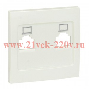 Панель лицевая Валенсия для розетки 2-м RJ-45 жемчуг PROxima EKF ESK02-L-035-50