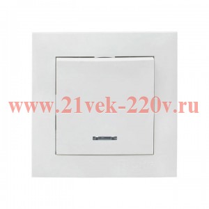 Выключатель 1-кл. СП Валенсия 10А IP20 с индикатором бел. PROxima EKF EWV10-121-10