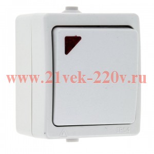 Выключатель 1 -кл. с инд. 10А IP54 бел. Венеция EKF Simple