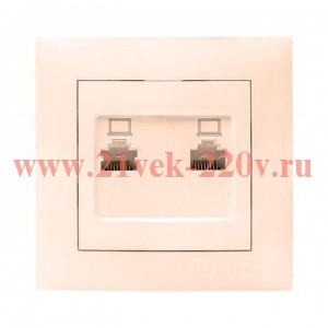 Розетка компьютерная 2-м RJ-45 крем. PROxima EKF EWK02-035-20