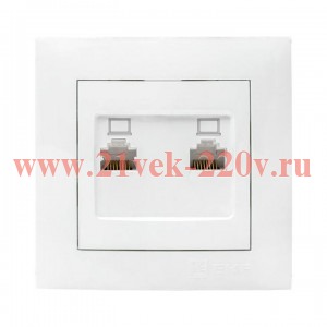 Розетка компьютерная 2-м RJ-45 бел. PROxima EKF EWK02-035-10