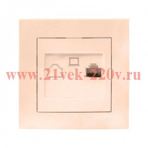 Розетка компьютерная 1-м RJ-45 крем. PROxima EKF EWK01-035-20