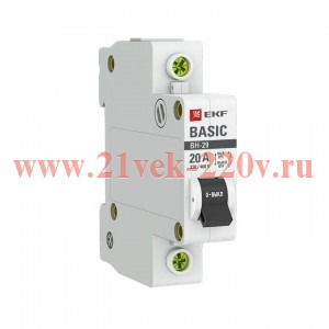 Выключатель нагрузки 1п 20А ВН-29 Basic EKF SL29-1-20-bas