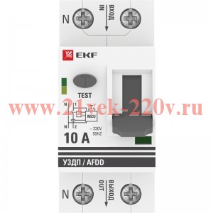 Устройство защиты от дугового пробоя (УЗДП) 2P 10А PROxima EKF afdd-2-10-pro