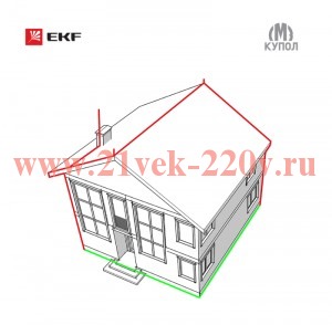 Комплект молниезащиты частного дома габ. 8х8м PROxima EKF lp-8x8